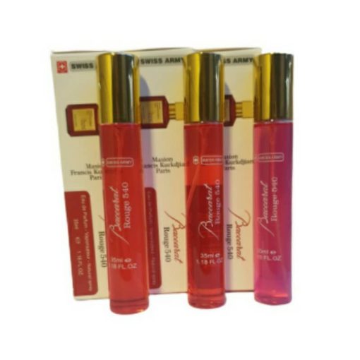 عطر جیبی سوئیس آرمی مدل Baccarat Rouge 540 حجم 35 میلی لیتر مجموعه ۳ عددی