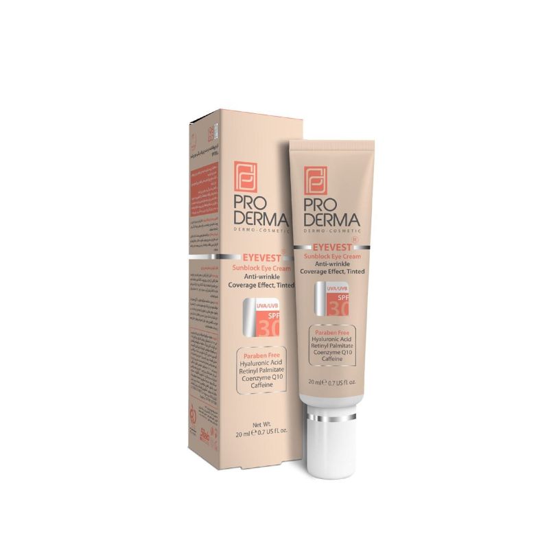 کرم دور چشم رنگی پرودرما سری Eyevest مدل Anti Wrinkle Spf 30 حجم ۲۰ میلی لیتر کرم دور چشم رنگی پرودرما سری Eyevest مدل Anti Wrinkle Spf 30 حجم ۲۰ میلی لیتر