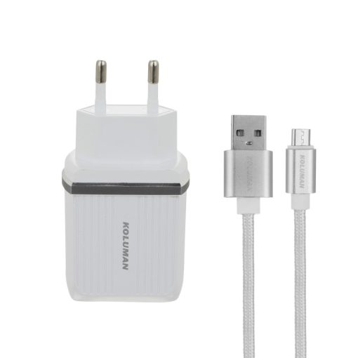 شارژر دیواری کلومن مدل KC-H605 به‌همراه کابل تبدیل MicroUSB