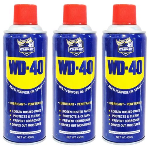 اسپری روان کننده و زنگ بر جی پی اس گل پخش مدل WD-40 حجم 450 میلی لیتر بسته 3 عددی