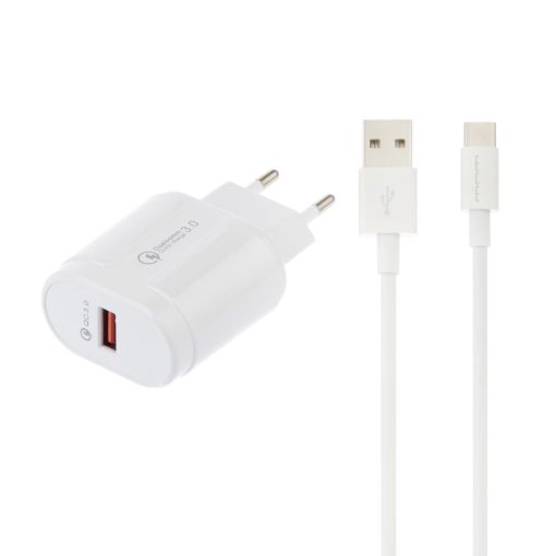 شارژر دیواری دبلیو یو دبلیو مدل T42 به‌ همراه کابل USB-C