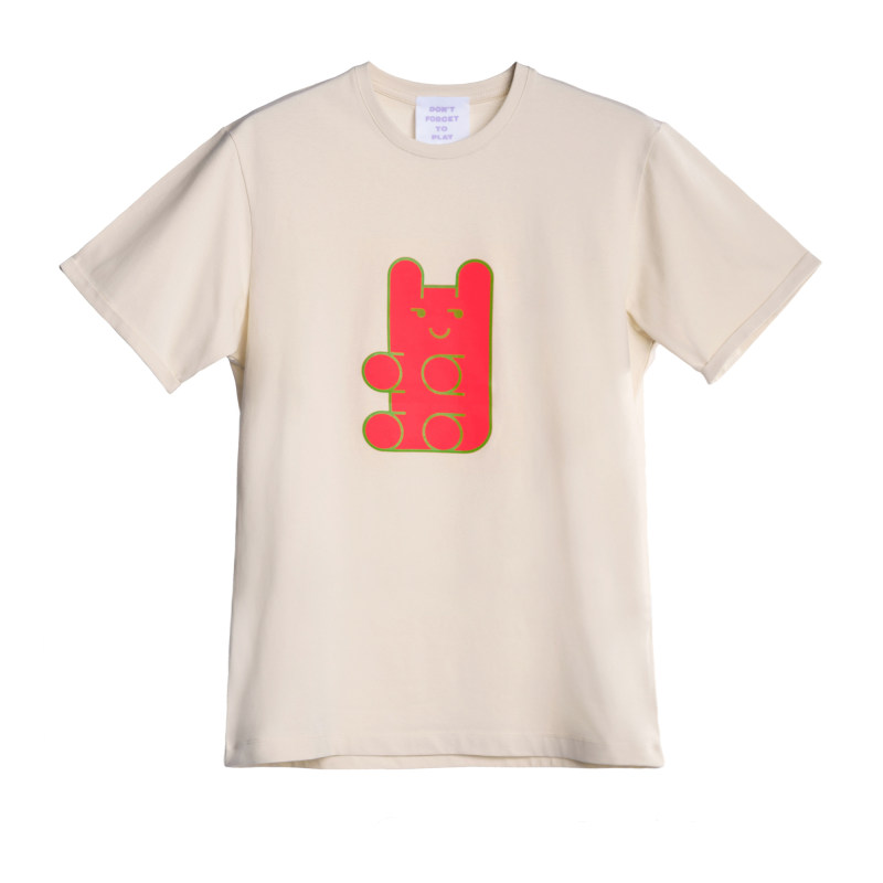 تی شرت آستین کوتاه مردانه کوی مدل گامی بر رنگ شیری تی شرت آستین کوتاه مردانه کوی مدل گامی بر رنگ شیری