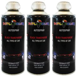 اسپری رنگ دودی چراغ و طلق خودرو دوپلی کالر مدل BLACK TRANSPARENT حجم 40 میلی لیتر بسته 3 عددی