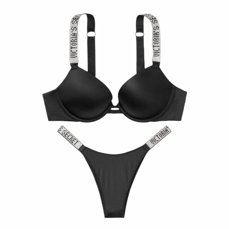 ست شورت و سوتین زنانه ویکتوریا سکرت مدل VS-A2011 رنگ مشکی ست شورت و سوتین زنانه ویکتوریا سکرت مدل VS-A2011 رنگ مشکی