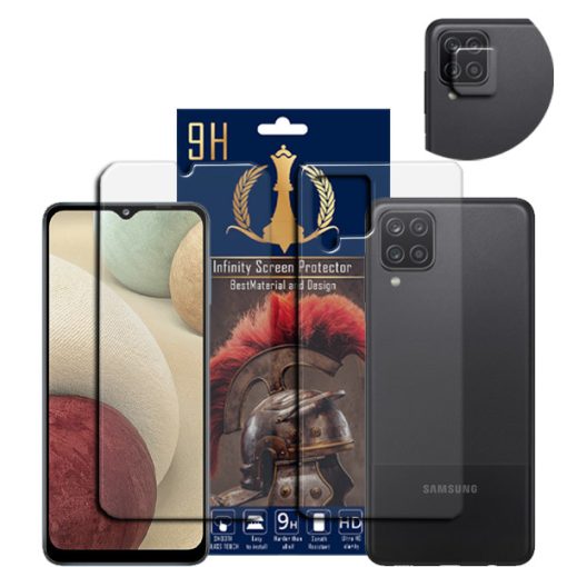 محافظ صفحه نمایش اینفینیتی  مدل Pro Max مناسب برای گوشی موبایل سامسونگ Galaxy A12 به همراه محافظ لنز دوربین و محافظ پشت گوشی