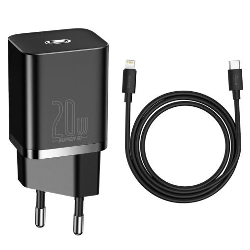 شارژر دیواری باسئوس مدل Super Si 20W به همراه کابل تبدیل لایتنینگ