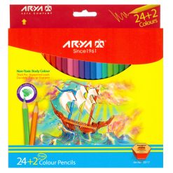 مداد رنگی 2 24 رنگ آریا مدل 3017