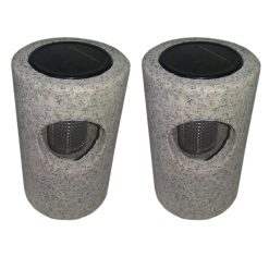 چراغ پارکی خورشیدی مدل سنگی بسته 2 عددی