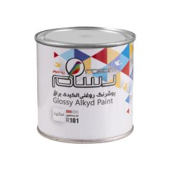 پوشرنگ روغنی آلکیدی سفید براق رسام کد R101 وزن 230 گرم