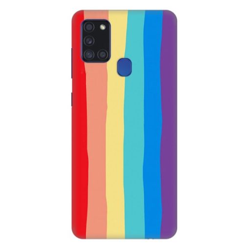 کاور مدل سیلیکونی طرح رنگین کمان کد RH-01 مناسب برای گوشی موبایل سامسونگ Galaxy A21s