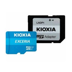 کارت حافظه‌ microSDHC کیوکسیا مدل EXCERIA کلاس 10 استاندارد UHS-I U1 سرعت 100MBps ظرفیت 128 گیگابایت به همراه آداپتور SD