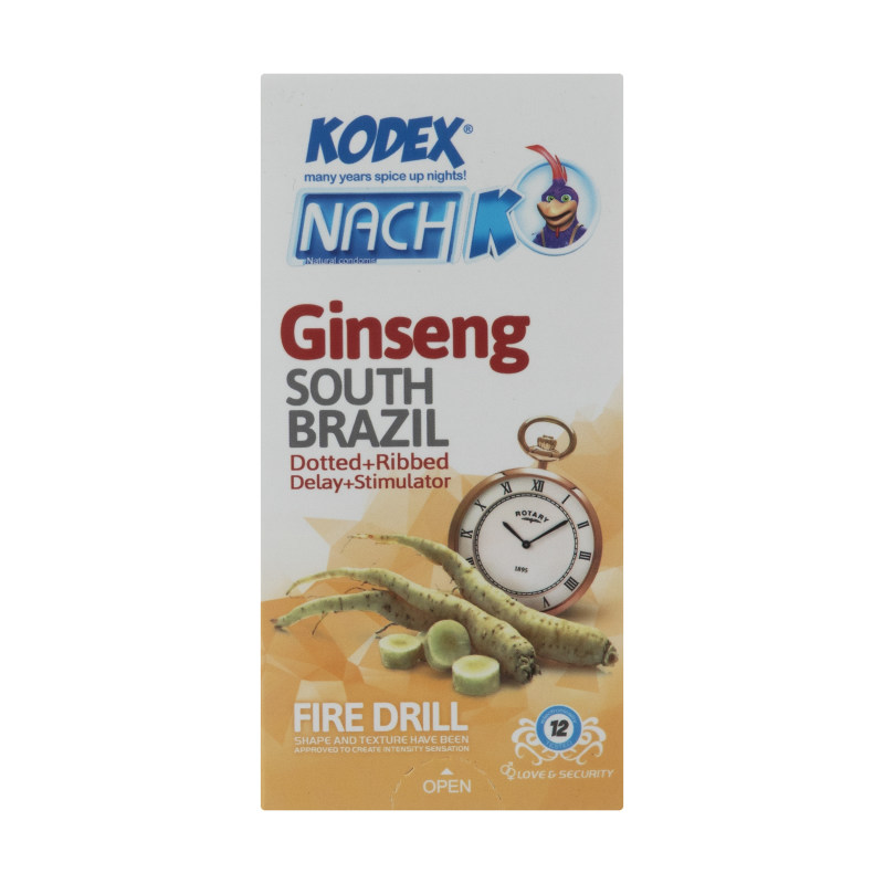 کاندوم تاخیری جینسینگ کدکس مدل Ginseng بسته 12 عددی کاندوم تاخیری جینسینگ کدکس مدل Ginseng بسته 12 عددی