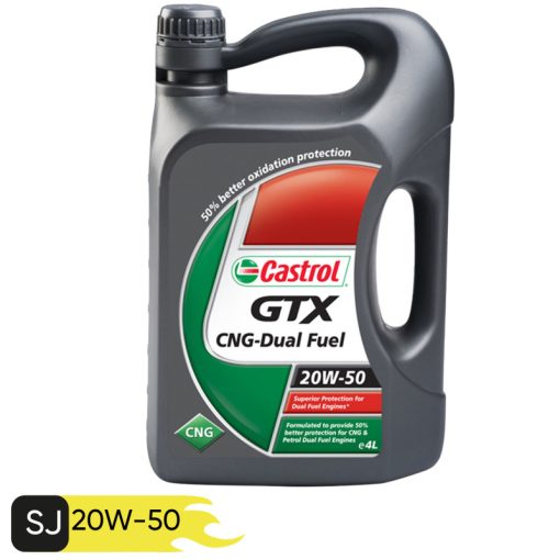 روغن موتور خودرو کاسترول مدل  GTX CNG Dual Fuel 20W50 حجم 4 لیتر