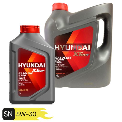 روغن موتور خودرو هیوندای اکستیر مدل SN 5W30 G700 ظرفیت 5 لیتر